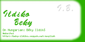 ildiko beky business card